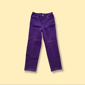 High Waisted Purple Straight Leg Jeans